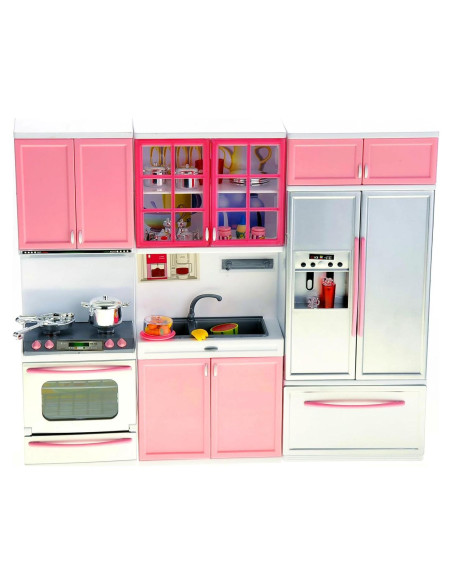 Juego de Cocina PowerTRC Rosa con Luz y Sonido 3 en 1