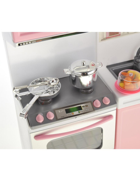 Juego de Cocina PowerTRC Rosa con Luz y Sonido 3 en 1