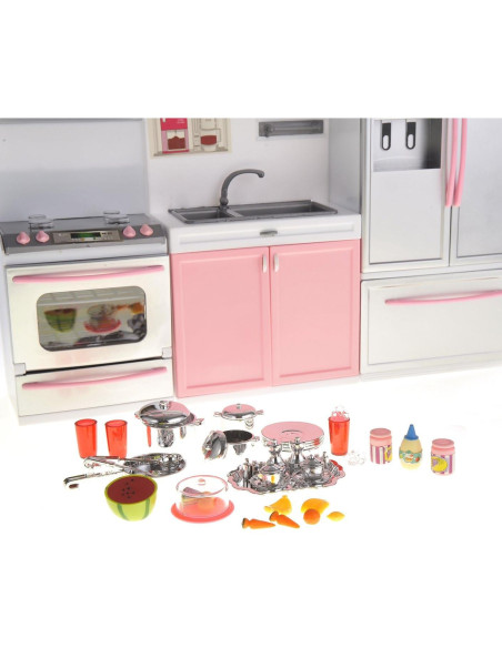 Juego de Cocina PowerTRC Rosa con Luz y Sonido 3 en 1