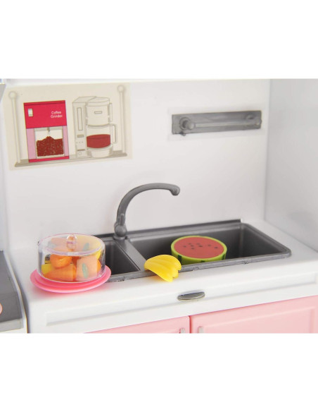Juego de Cocina PowerTRC Rosa con Luz y Sonido 3 en 1