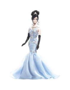 Muñeca Barbie Glamour La Soiree - Vestido Gala Azul 2