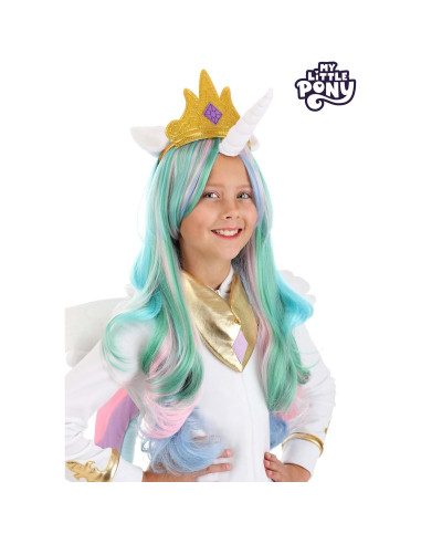 Peluca Princesa Celestia My Little Pony con Corona y Orejas
