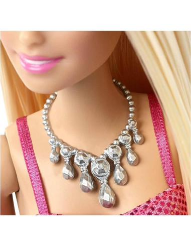 Muñeca Barbie Glitz con Vestido de Fiesta Rosa y Accesorios