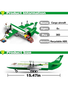 Juego de Construcción de Avión de Carga BDXEJV 383 Piezas 2