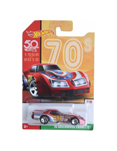 Auto de colección Hot Wheels Corvette Greenwood '76, rojo