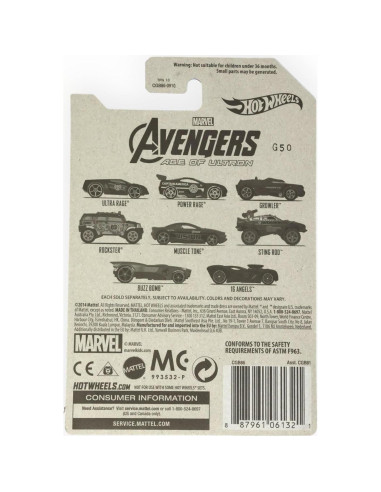 Auto Hot Wheels Vengadores Tono Muscular 1:64 Mattel