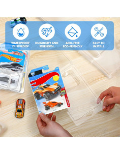 30 Fundas Protectores Plástico FUYITE para Coches Hot Wheels 2