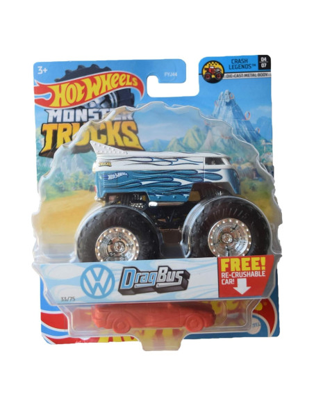 Autobús Drag Hot Wheels Monster Trucks Re Aplastable 158g Autobús Drag Hot Wheels Monster Trucks Re Aplastable 158g