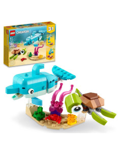 LEGO Creator 3 en 1 Delfín y Tortuga 31128 - Juguetes Marinos