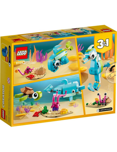 LEGO Creator 3 en 1 Delfín y Tortuga 31128 - Juguetes Marinos