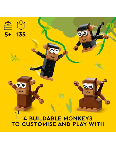 LEGO Clásico Mono Diversión Creativa 11031 - 135 Piezas 5+