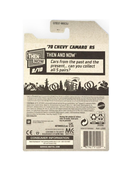 Hot Wheels Camaro RS 1970 Naranja 1:64 Mattel