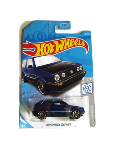 Hot Wheels Volkswagen Golf MK2 Azul Oscuro 1:64 Coleccionable