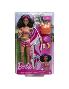 Muñeca Surf Barbie HPL69 con Tabla de Surf y Accesorios