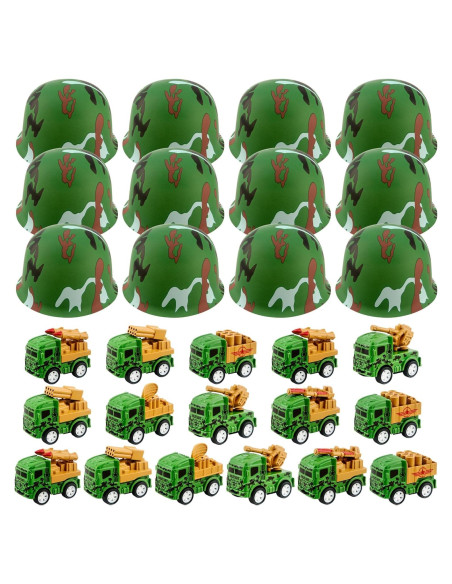 32 Piezas Fiesta de Construcción Flotory - 16 Sombreros y Camiones