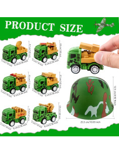 32 Piezas Fiesta de Construcción Flotory - 16 Sombreros y Camiones 2