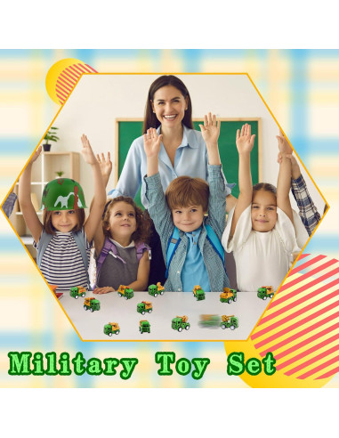 32 Piezas Fiesta de Construcción Flotory - 16 Sombreros y Camiones