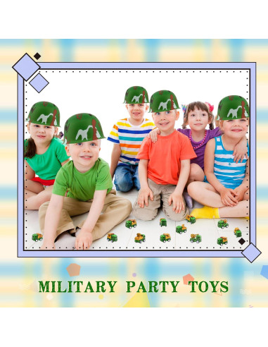 32 Piezas Fiesta de Construcción Flotory - 16 Sombreros y Camiones