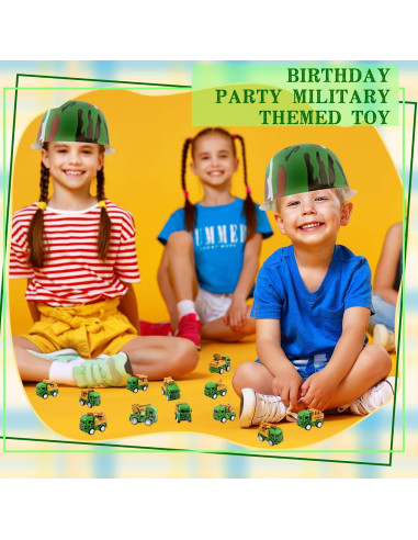 32 Piezas Fiesta de Construcción Flotory - 16 Sombreros y Camiones