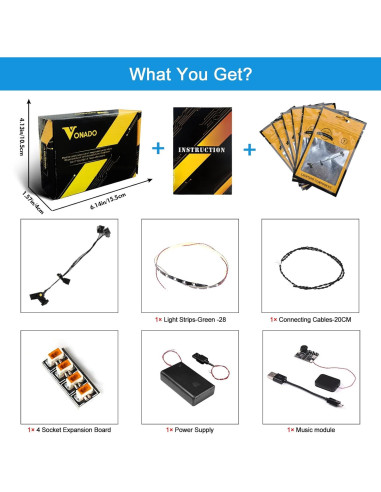 Kit de Luz LED VONADO para Lego I am Groot 76217 Musical