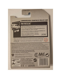 Hot Wheels Coche de Policía Lamborghini Countach 1:64 Azul 2