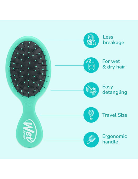 Cepillo Desenredante Wet Brush Mini Aqua, Cerdas IntelliFlex