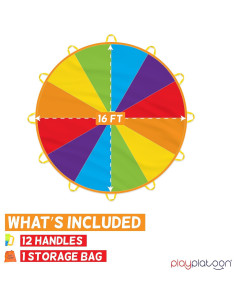 Paracaídas para Niños Play Platoon 4.88m con 12 Asas 2