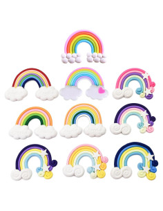 Juego de 10 Arcoíris en Miniatura PVC para Casa de Muñecas