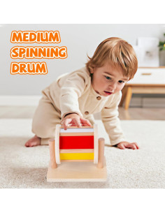 Kit de Juguetes Montessori Adena - Espejo, Tambor y Pelota 0.64 kg 2