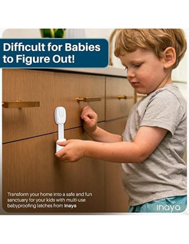 Juego de 5 Pestillos de Seguridad Infantil Inaya - Blanco