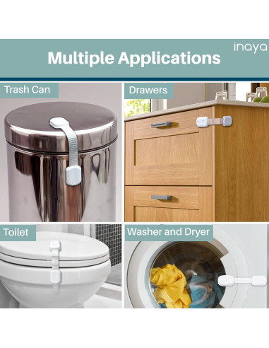 Juego de 5 Pestillos de Seguridad Infantil Inaya - Blanco