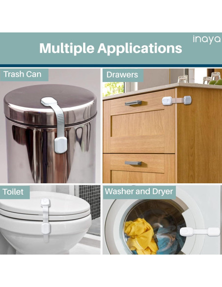 Juego de 5 Pestillos de Seguridad Infantil Inaya - Blanco