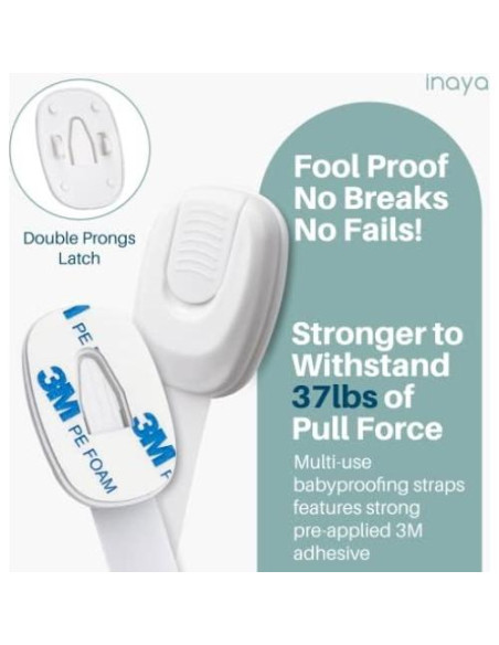 Juego de 5 Pestillos de Seguridad Infantil Inaya - Blanco