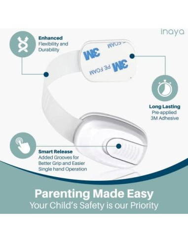 Juego de 5 Pestillos de Seguridad Infantil Inaya - Blanco