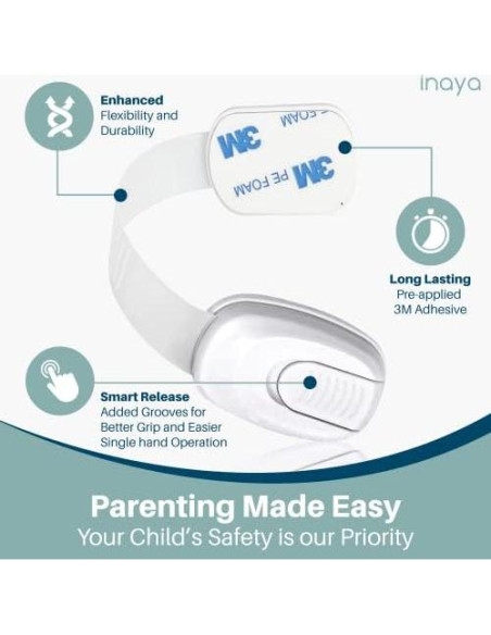 Juego de 5 Pestillos de Seguridad Infantil Inaya - Blanco