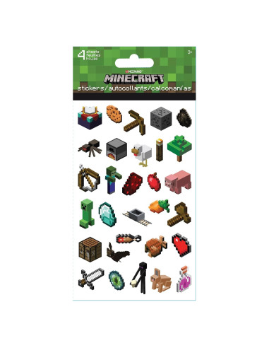 Etiquetas de Caricatura Trends International - Minecraft - 4 Hojas