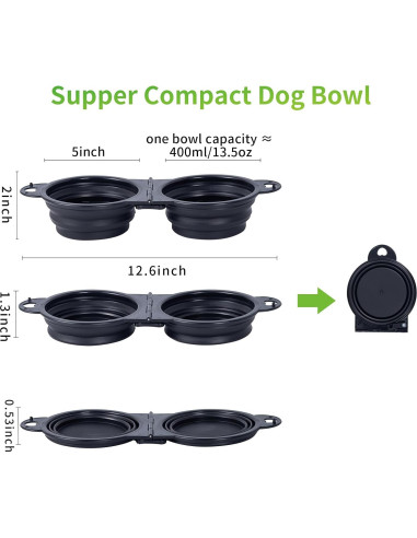 Cuencos Plegables para Perros SLSON Doble Reforzado 0.39L