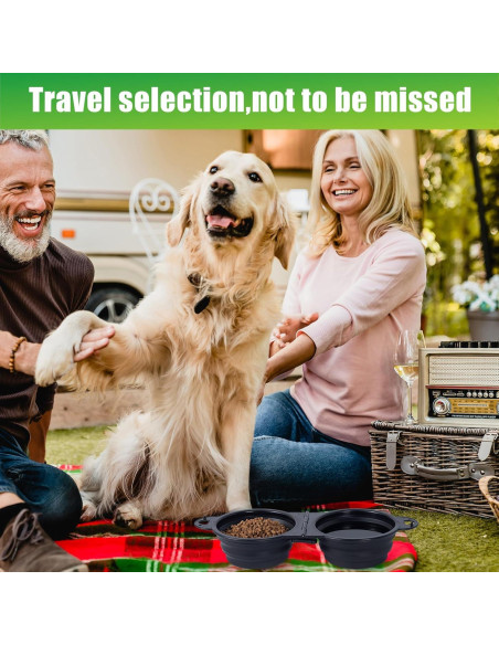 Cuencos Plegables para Perros SLSON Doble Reforzado 0.39L