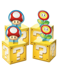 Kit de Decoración Centro de Mesa Super Mario - 4 Piezas