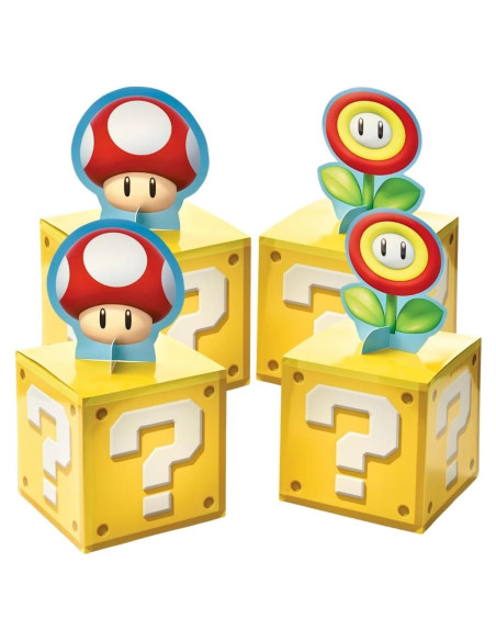Kit de Decoración Centro de Mesa Super Mario - 4 Piezas Kit de Decoración Centro de Mesa Super Mario - 4 Piezas