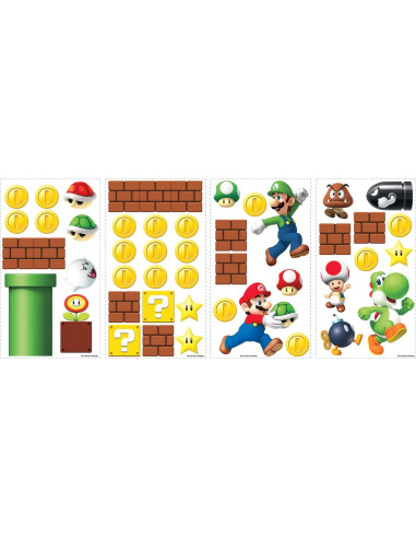 Calcomanías de Pared RoomMates Super Mario Bros 45 Piezas