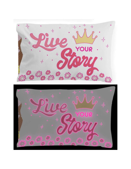 Fundas de Almohada Reversibles Jay Franco Princesa Rosa 2 Pzas