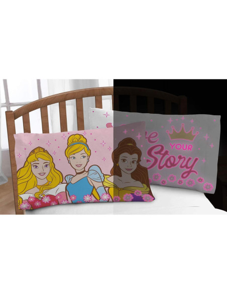 Fundas de Almohada Reversibles Jay Franco Princesa Rosa 2 Pzas