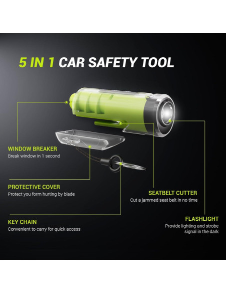 Cortador de Cinturón de Seguridad SodaRide Verde 2 en 1