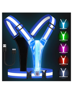 Chaleco Reflectante LED Zacro Azul Ajustable para Correr