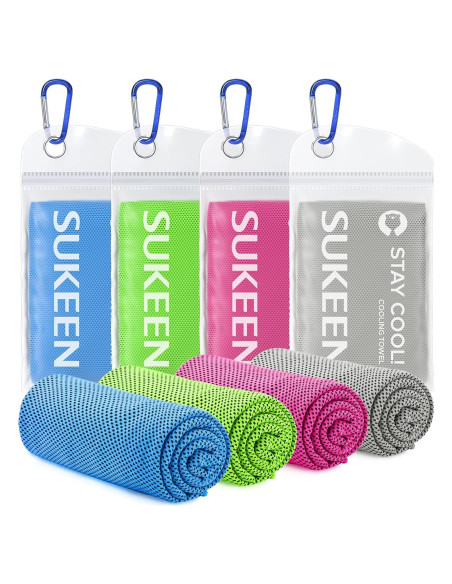 Toalla Enfriadora Sukeen 4 Unidades Microfibra 101.6x30.5cm