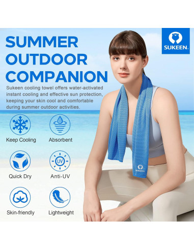 Toalla Enfriadora Sukeen 4 Unidades Microfibra 101.6x30.5cm