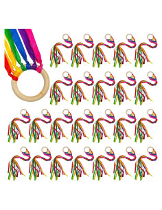 Juego de Cometas de Mano Waldorf 24 Piezas Arcoíris 5.16m