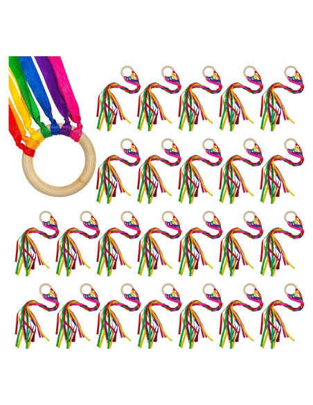 Juego de Cometas de Mano Waldorf 24 Piezas Arcoíris 5.16m