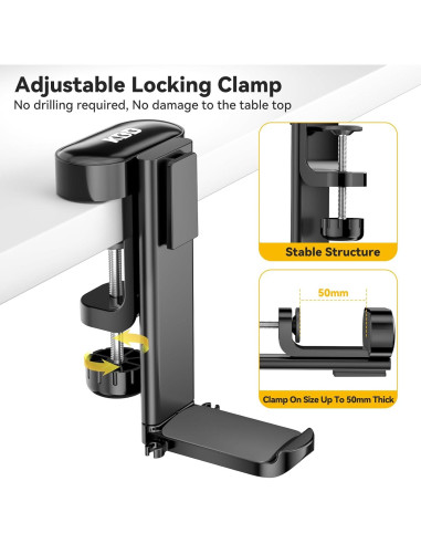 Soporte 4 en 1 KDD para Taza y Auriculares - Negro